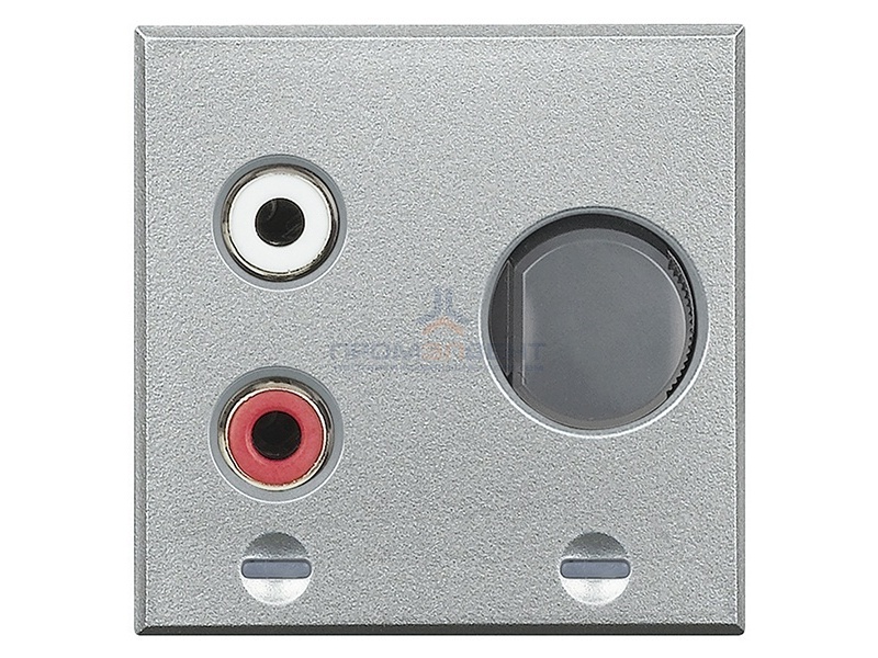 Axolute Встраиваемый разъем RCA для подключения к внешней стереосистеме – 2 модуля Axolute, цвет алю