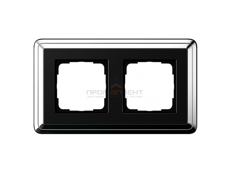 Рамка 2-ая Gira ClassiX Хром/Черный