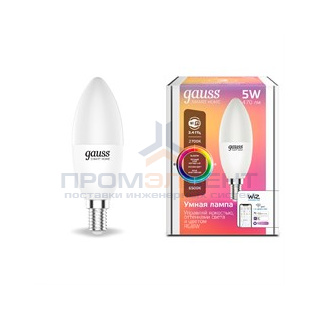Лампа Светодиодная Gauss Smart Home RGBW E14 C37 5 Вт 2700-6500K 1/10/100