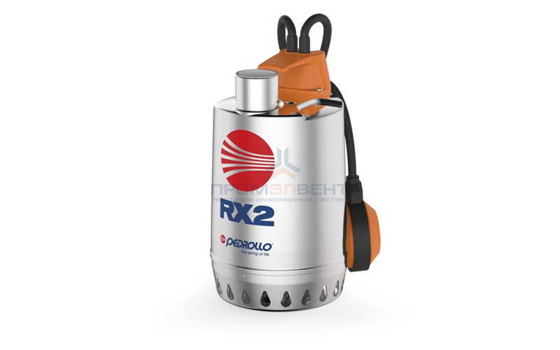 Насос дренажный Pedrollo RX 2 - 0,37 кВт (3x400 В, Qmax 220 л/мин, Hmax 9,5 м, кабель 5 м)