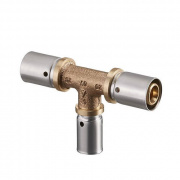 Тройник переходной Oventrop Cofit P - 20x2.5 x 16x2.0 x 20x2.5 (прессовой, бронза)