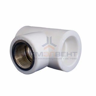 Тройник с переходом на внутреннюю резьбу KALDE - 25 x 3/4" (для полипропиленовых труб, белый)