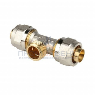 Тройник с переходом на наружную резьбу STOUT - 32 x 1" (винтовой, для металлопласт.труб)