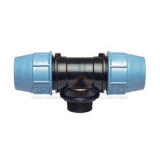 Тройник с переходом на наружную резьбу UNIDELTA 1010 - 110 x 4" (винтовой, для труб ПНД)