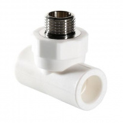 Тройник с переходом на наружную резьбу VALTEC VTp.733 - 32 x 3/4" (для полипропилен.труб, белый)