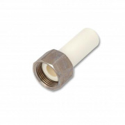 Штуцер с накидной гайкой KALDE - 20 x 3/4" (для полипропиленовых труб, цвет белый)