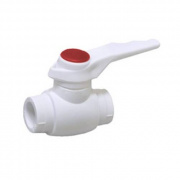 Кран шаровой Fusitek - 40 (Пайка/Пайка, ручка-рычаг белая с красной меткой)