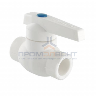 Кран шаровой VALTEC VTp.744 - 32 (c латунной обоймой, для полипропиленовых труб под пайку, белый)