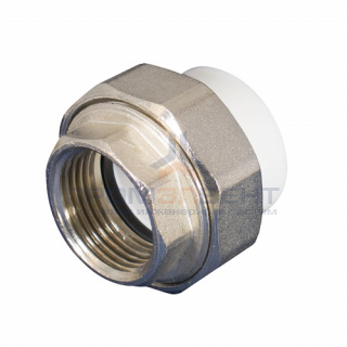 Переход на внутреннюю резьбу разъемный KALDE - 110 x 4" (для полипропиленовых труб, цвет белый)