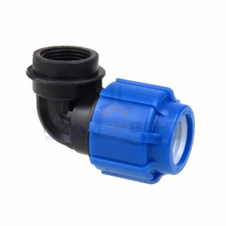 Переход на внутреннюю резьбу угловой Политэк - 25 x 3/4" (винтовой, для труб ПНД)