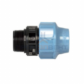 Переход на наружную резьбу UNIDELTA 1003 - 16 x 1/2" (винтовой, для труб ПНД, резьба пластиковая)