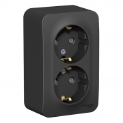 Розетка 2-ая с заземлением со шторками Blanca Schneider Electric 16А 250В антрацит