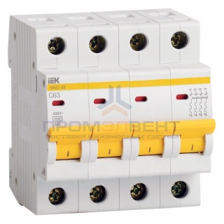 Автоматический выключатель ВА47-29 4Р 20А 4,5кА характеристика С ИЭК (автомат)