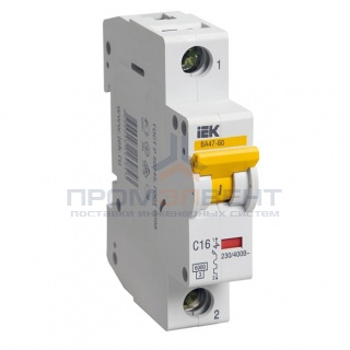 Автоматический выключатель ВА 47-60 1Р 16А 6 кА характеристика С ИЭК (автомат)
