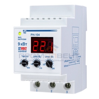 Однофазное реле контроля напряжения РН-104 40А на DIN-рейку