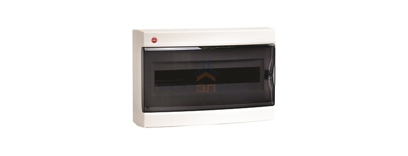 Щиток настенный DKC на 18 модулей IP41 белый с прозрачной дверцей с клеммником 87518 и замком